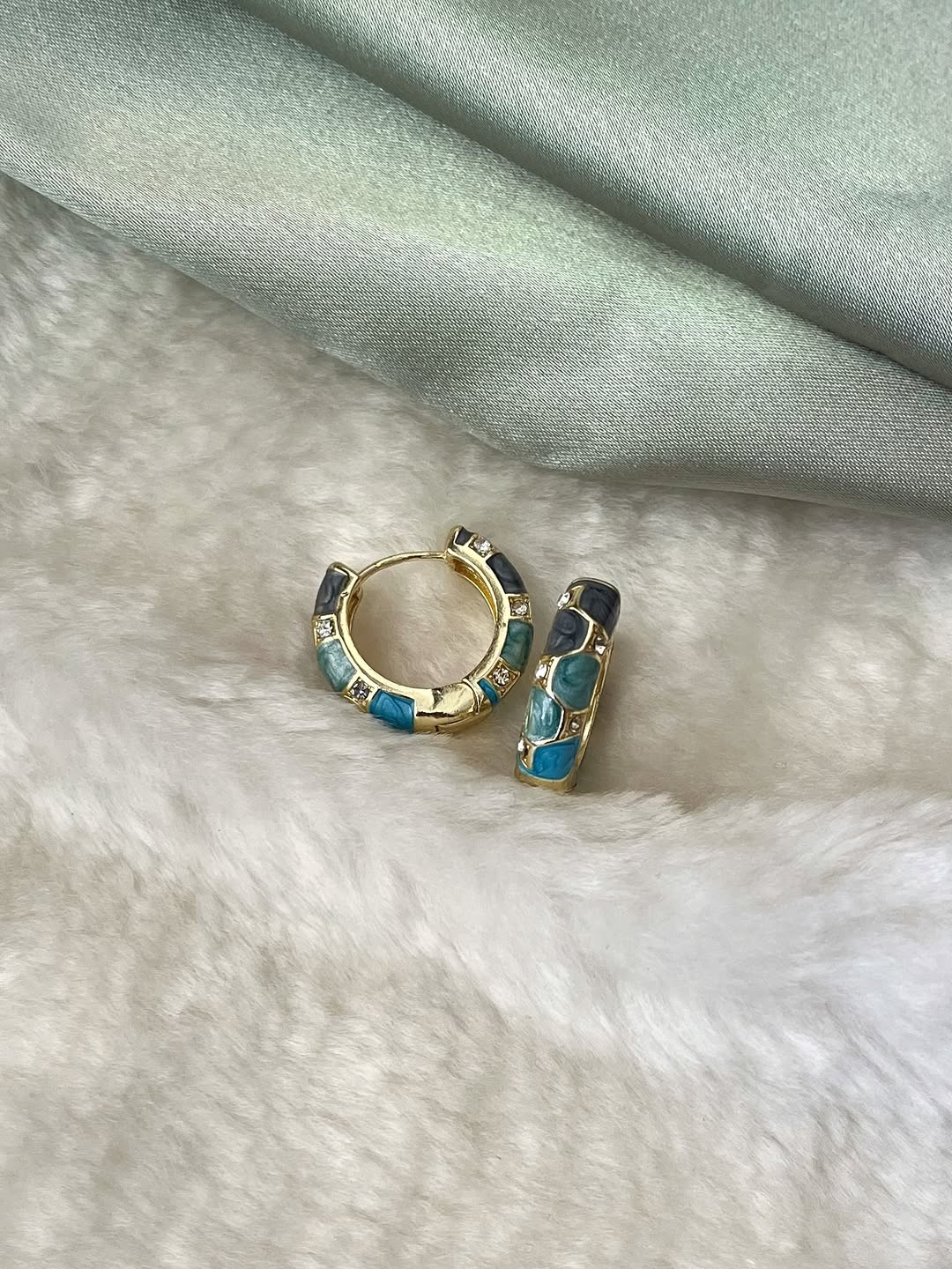 گوشواره میناکاری حلقه ای برندfashion jewely _ کد 03