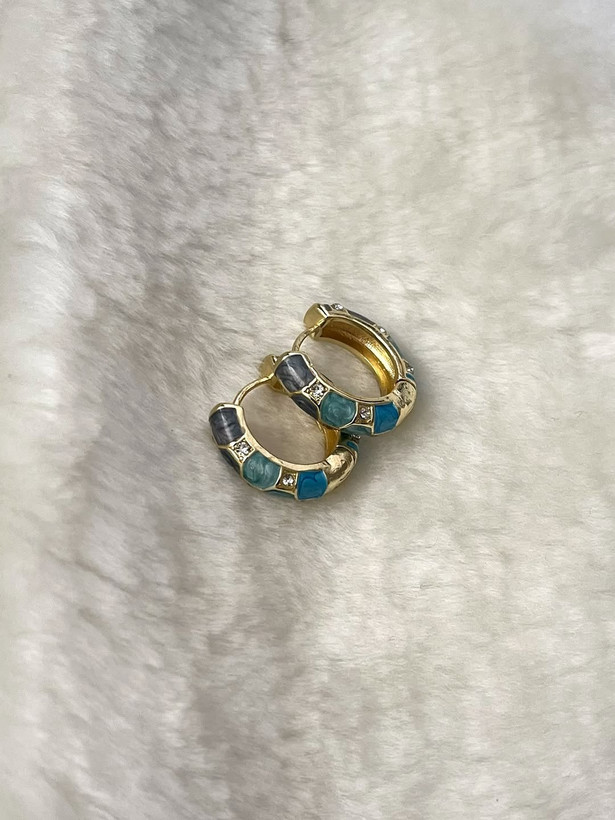 گوشواره میناکاری حلقه ای برندfashion jewely _ کد 03